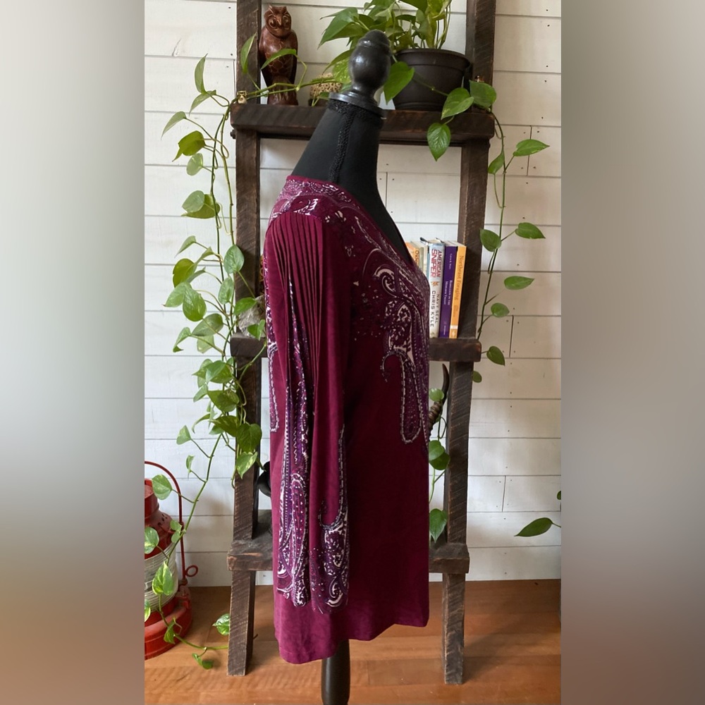 Effortless Style by Citiknits: Purple Boho Tunic Style Blouse - Picture 9 of 16